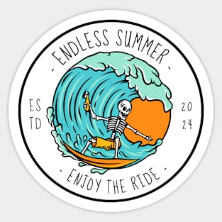 Endless Summer Surfer Surfing Sticker